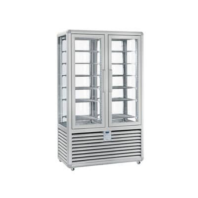 Διπλή όρθια βιτρίνα παγωτού σειρά GL Curve (-15/-25) στενή CGL-700S/S Silfer