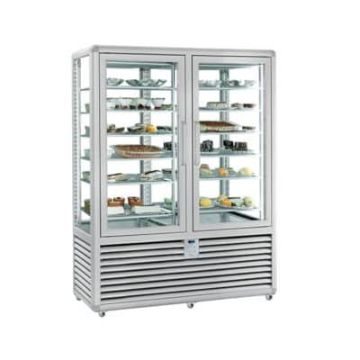 Διπλή όρθια βιτρίνα παγωτού σειρά GL Curve (-15/-25) CGL-900S/S Silfer