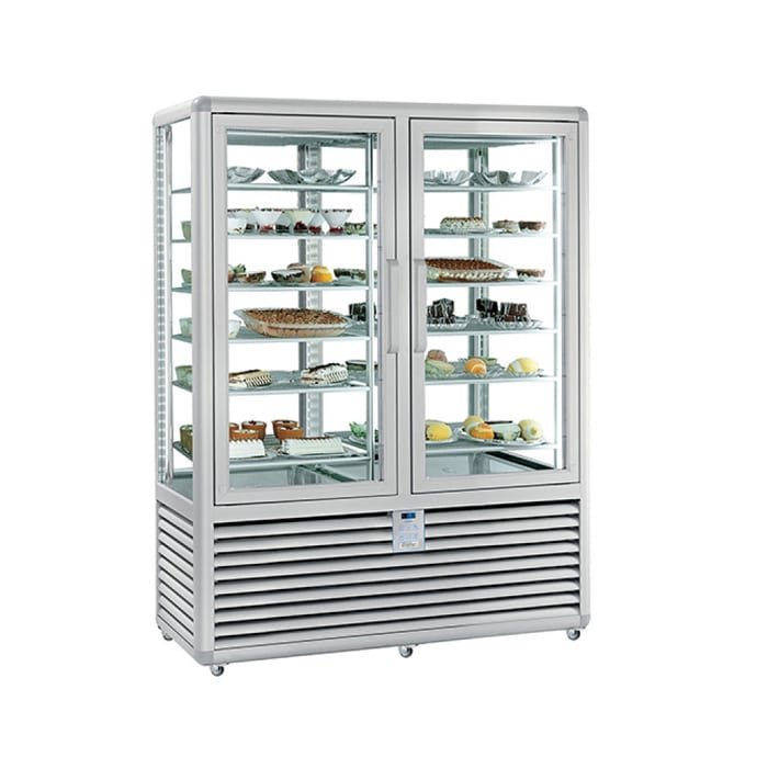 Διπλή όρθια βιτρίνα παγωτού σειρά GL Curve (-15/-25) CGL-900S/S Silfer