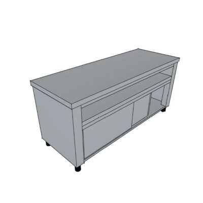 Ερμάριο παραδοτήριο ανοιχτό πίσω, με 1 ράφι και συρόμενες πόρτες, βάθους 70εκ.