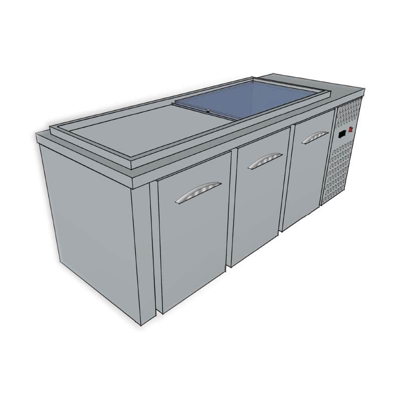 Ψυγείο πάγκος φετιέρα για δοχεία φέτας (τενεκέδες) IPFRC Inox-production