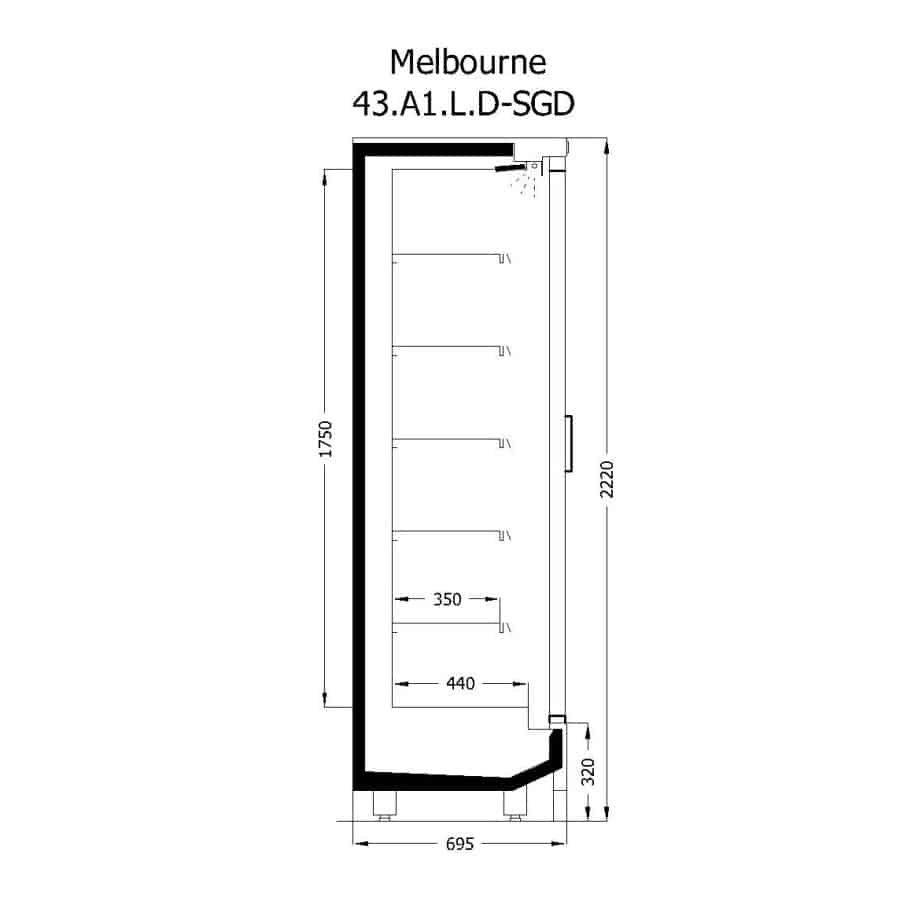 Ψυγείο Self Service ύψος 2,22μ. με υποδομή για απομακρυσμένο ψυκτικό μηχάνημα, με συρόμενες πόρτες, Melbourne SDG-L, Inanc - Image 7