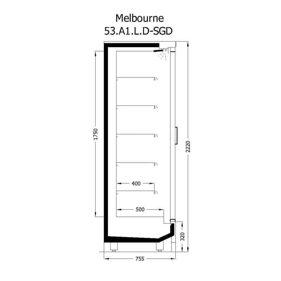 Ψυγείο Self Service ύψος 2,22μ. με υποδομή για απομακρυσμένο ψυκτικό μηχάνημα, με συρόμενες πόρτες, Melbourne SDG-L, Inanc - Image 6