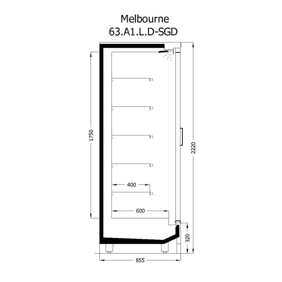 Ψυγείο Self Service ύψος 2,22μ. με υποδομή για απομακρυσμένο ψυκτικό μηχάνημα, με συρόμενες πόρτες, Melbourne SDG-L, Inanc - Image 5