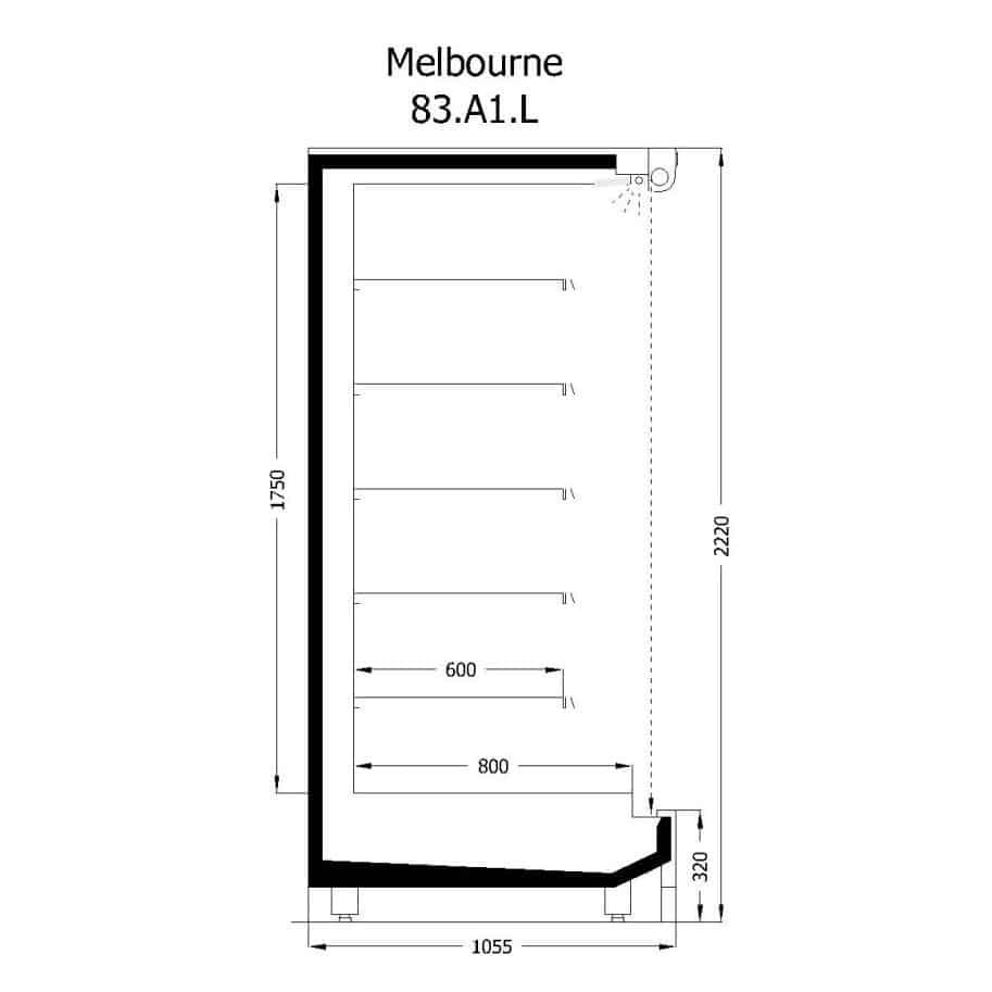 Ψυγείο Self Service ύψος 2,22μ. με υποδομή για απομακρυσμένο ψυκτικό μηχάνημα, με κουρτίνα νυκτός, Melbourne, Inanc - Image 7