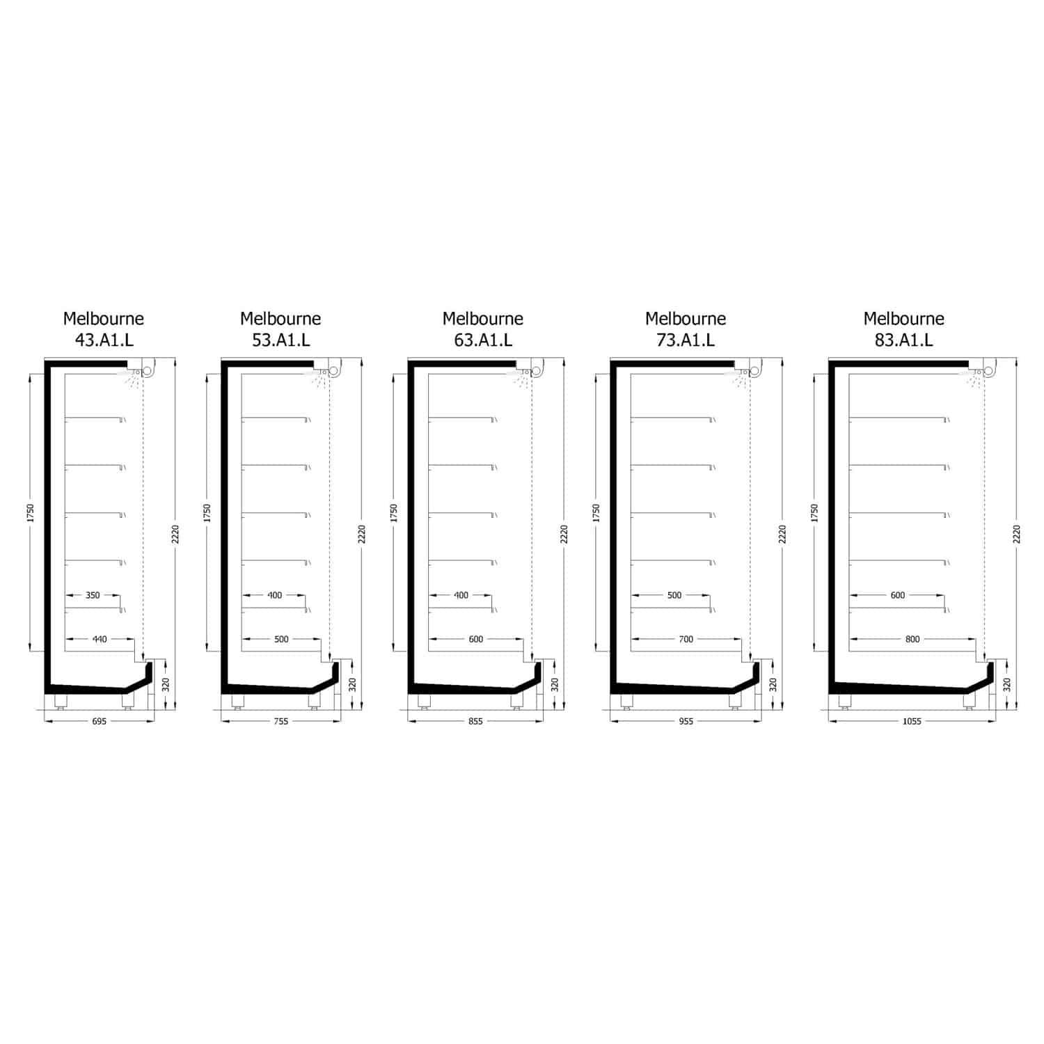 Ψυγείο Self Service ύψος 2,22μ. με υποδομή για απομακρυσμένο ψυκτικό μηχάνημα, με κουρτίνα νυκτός, Melbourne, Inanc - Image 2