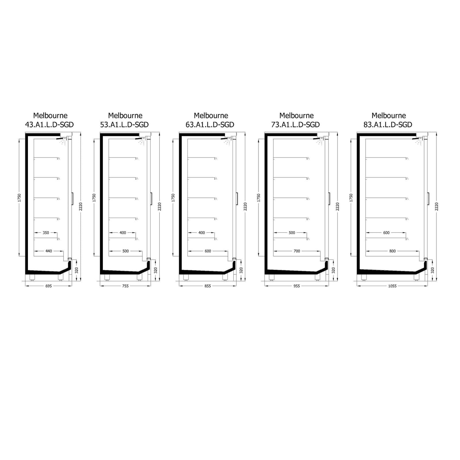 Ψυγείο Self Service ύψος 2,22μ. με υποδομή για απομακρυσμένο ψυκτικό μηχάνημα, με συρόμενες πόρτες, Melbourne SDG-L, Inanc - Image 2