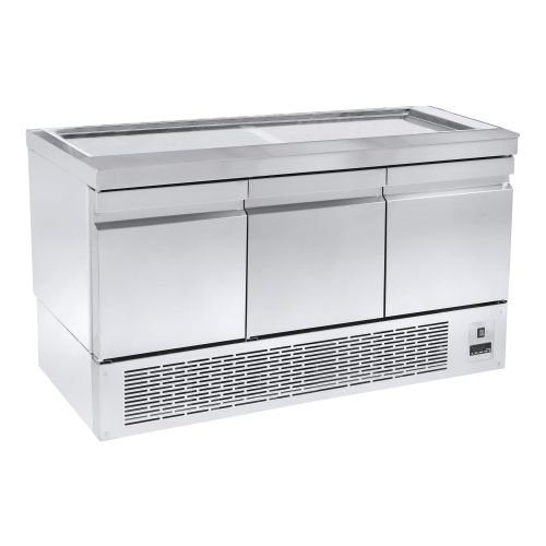 Ψυγείο πάγκος μπουκαλιέρα - φετιέρα με 3 πόρτες PA-MB-134K Niki Inox