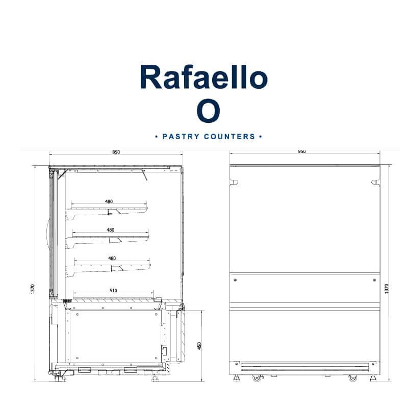 Ανοιχτή ουδέτερη βιτρίνα Open Front C-1 RFO 90/GR Rafaello NE με 3 ρυθμιζόμενα ράφια JUKA - Image 2