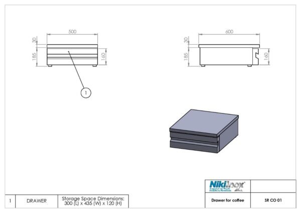 Συρτάρι καφέ μονό SR -CO-01 - Image 2