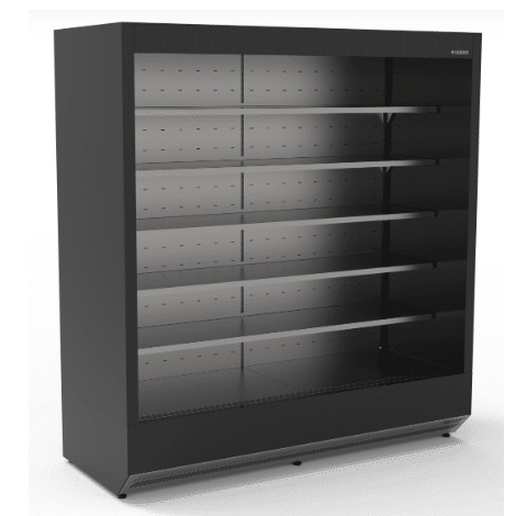 Ψυγείο Self Service ύψος 2,15μ. με υποδομή για απομακρυσμένο ψυκτικό μηχάνημα, με κουρτίνα νυκτός και τυφλά πλαϊνά, SS, Sari