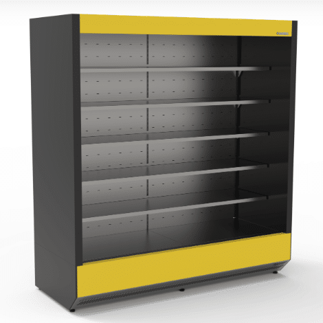 Ψυγείο Self Service ύψος 2,15μ. με υποδομή για απομακρυσμένο ψυκτικό μηχάνημα, με κουρτίνα νυκτός και τυφλά πλαϊνά, SS, Sari - Image 4