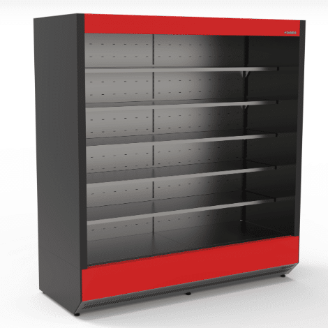 Ψυγείο Self Service ύψος 2,15μ. με υποδομή για απομακρυσμένο ψυκτικό μηχάνημα, με κουρτίνα νυκτός και τυφλά πλαϊνά, SS, Sari - Image 5