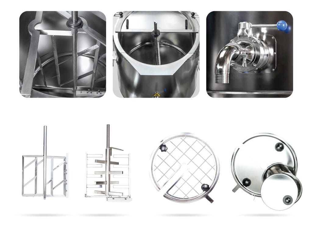 Βραστήρας ζαχαροπλαστικής με ηλεκτροκίνητη ανατροπή 200 λίτρων Mk-200 Mech - Image 6