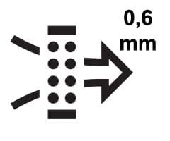 Φίλτρο χνουδιών με σχάρα 0,6mm (το standard είναι 0,3mm)