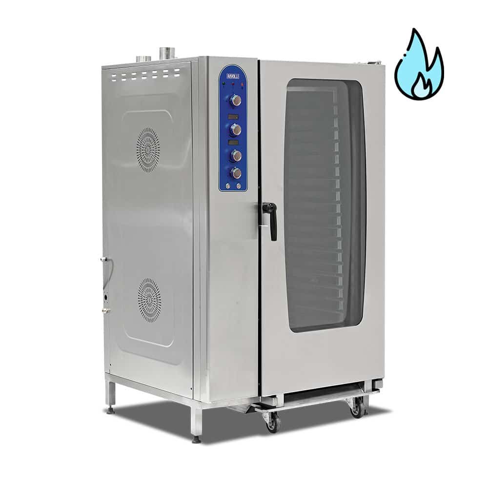 Φούρνος κυκλοθερμικός αερίου 20 θέσεων GN 2/1 με υγραντήρα RVL.GKF-40 Ravolli
