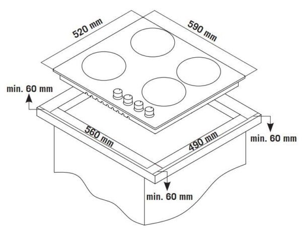 Εστίες αερίου TGS 9411 GL με εστία Wok, Thermogatz - Image 3