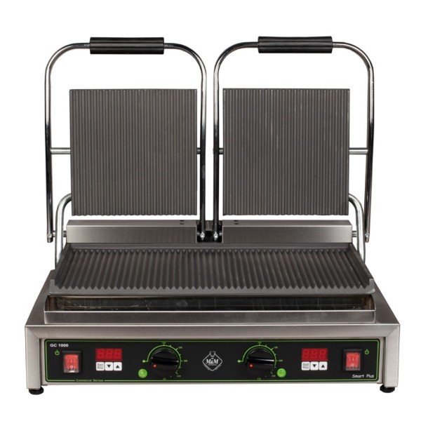 Τοστιέρα διπλή ηλεκτρική μονοφασική με αποσπώμενο λιποσυλλέκτη και ψηφιακό χρονόμετρο Smart Plus GC-1000 M&M - Image 2