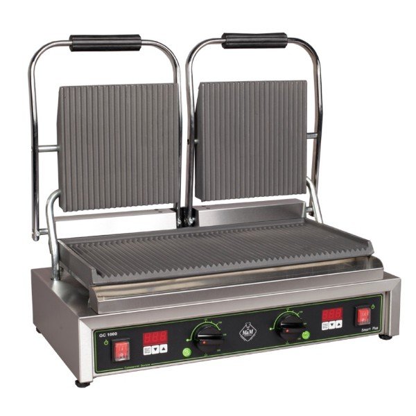 Τοστιέρα διπλή ηλεκτρική μονοφασική με αποσπώμενο λιποσυλλέκτη και ψηφιακό χρονόμετρο Smart Plus GC-1000 M&M